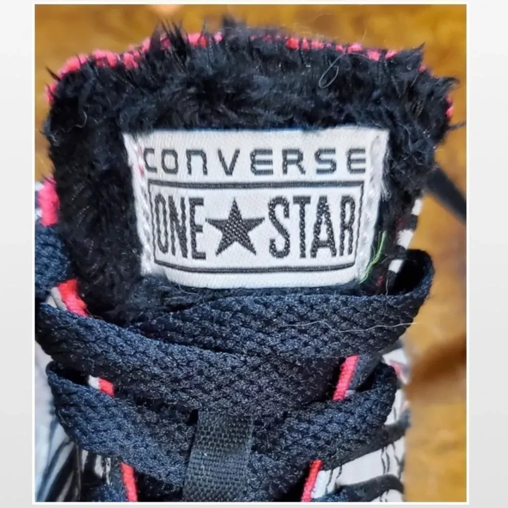 Converse One Star Suave Zebra Print Infant Toddle Girl Size 7 Shoes